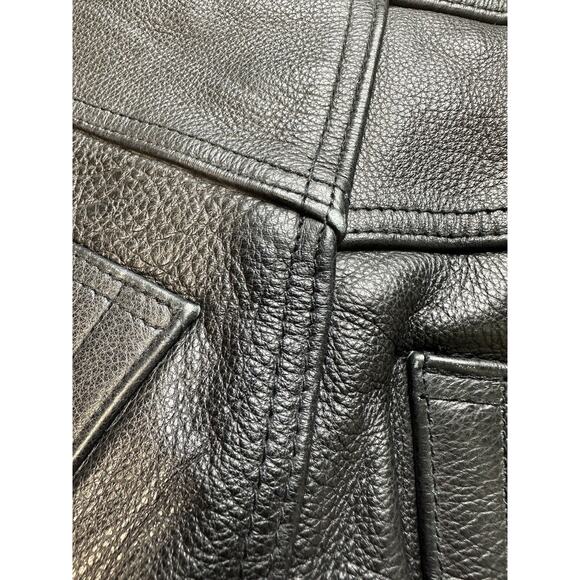 USA Bikers Over Pants Men 36x29 Black Genuine Leather Motorcycle Zipper *Smaller - Picture 10 of 10